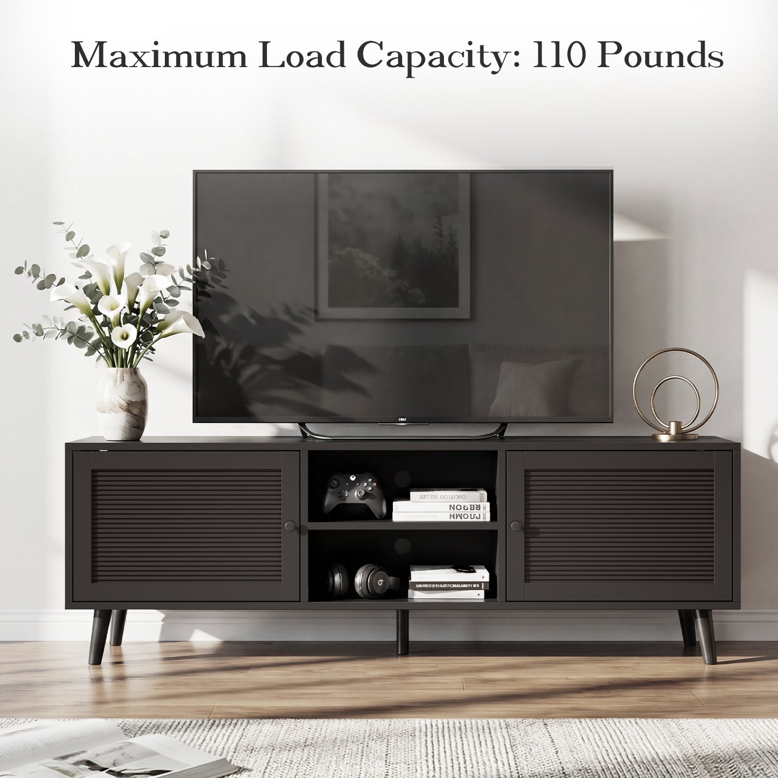 70-inch TV cabinet, suitable for TVs with a size not exceeding 75 inches, with storage compartment