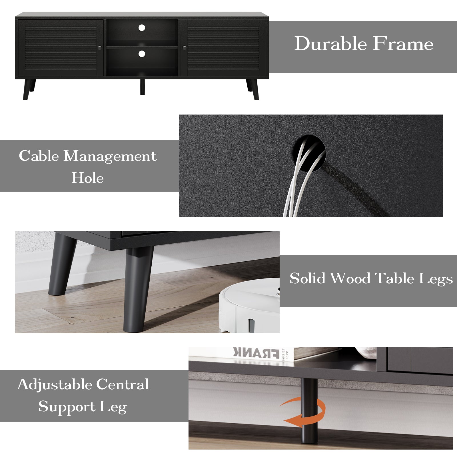 70-inch TV cabinet, suitable for TVs with a size not exceeding 75 inches, with storage compartment