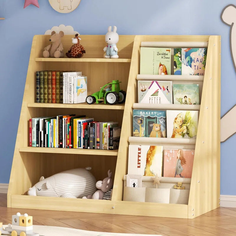 31.5'' H X 35.4'' W Solid Wood Kids Standard Bookshelf, Storage Organizer Cabinet, Book Display